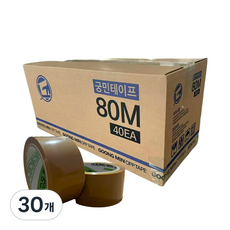 궁민 opp 박스 테이프 중포장 미색 베이지 포장용 80m, 30개