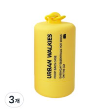 어반워키스 강아지 배변봉투 케이스, 옐로우, 3개, 1개입