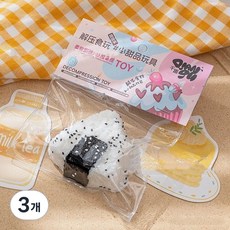 쫀득한 스시 스퀴시 초밥 말랑이 세트, 1개 주먹밥, 3개