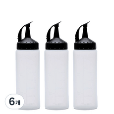 서온리 흐르지 않는 오일 소스 통 간장 병 드레싱 플라스틱 업소 용 튜브 용기, 175ml, 6개
