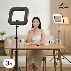Tricasa 릴스 촬영 조명+ 휴대폰 홀더+1.6m스탠드 풀세트, 3개, TC-300