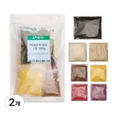 초콜릿 막대과자 홈베이킹 토핑 7종 (크런치 초코 쿠키 딸기 망고 포도 아몬드 코코넛), 200g, 2개