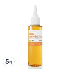 유기농 호호바 골든오일 비정제 냉압착, 100ml, 5개