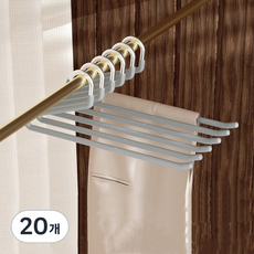 Z3JC 굵은 스테인리스 스틸 프리미엄 논슬립 코팅 바지걸이, 20개, 정면 방향 그레이