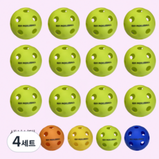 피클볼 공 실내 인도어용 26홀, 4세트, 그린