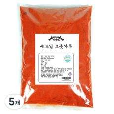 [하남댁] 베트남 고운 고춧가루 소스용 떡볶이용 아주 매운맛, 5개, 500g