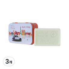 프리젠 파리 사봉 내추럴 마르세유 솝 알로에베라 - 프랑스 마르세유 비누 틴케이스, 3개입, 100g