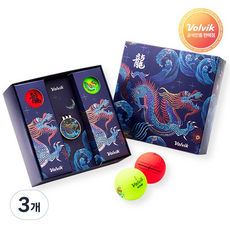 [VOLVIK] 볼빅 2024 청룡 컬러 골프공 +볼마커 선물세트, 청룡에디션 하프더즌, 3개, 6개입