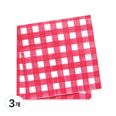 피플스파티 파티냅킨 체크무늬 33*33cm, 3개, 60개입, 레드