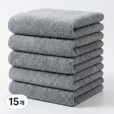 융풍 코랄플리스 극세사 세면수건 5매 40x80 데일리 부드러운 흡수 타월, 15개, 연그레이