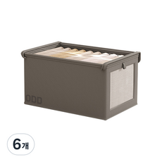 오드상회 투명창 커버형 정리함 수납정리함 의류정리함, 그레이, 6개