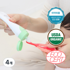 아기자기랩 유아최적화 불소 어린이 유아 아기 치약, 60g, 4개