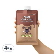 [쿠팡 단독 재고] 소이프롬 밀포유 초코 프로틴밤 식물성 고단백30g 포함 다이어트 쉐이크 단백질 보충제, 4박스, 350g