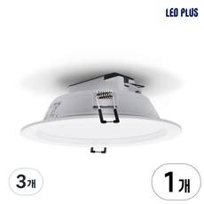 엘이디플러스 매입 매립등 LED 고효율 다운라이트 5인치 12W, 3개, 3000K
