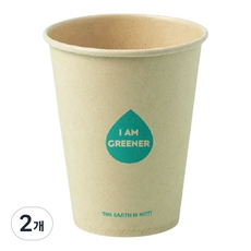 아이엠그리너 일회용 대나무 종이컵 8온스 240ml, 2개