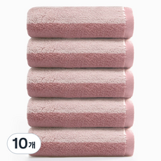 록신 데일리 스트라이프 세면타월 160g 40수 40*90 호텔 수건 세트 시크라인 스트라이프 파스텔, 10개, 핑크색