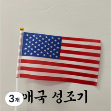지레인 애국성조기 성조기 미니 손 천수기, 3개, 한미동맹 성조기