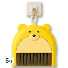 필굿리빙 미니 빗자루 쓰레받기 세트 3호, 허니옐로우, 5개