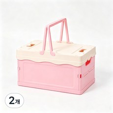 금상흥 책 상자 홈 리빙박스 뚜껑 정리함 옷정리함 수납함 가정용 다용도, 2개, pink
