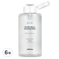 화이트리 비움 미셀라바이옴 클렌징 워터, 500ml, 6개