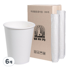 탬파카 고평량 무인쇄 종이컵 360ml, 6개, 300개입