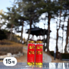 마라니 소원성취 식물성 3일초 천연팜유 법당초 기도초 신당초 불교용품 무속용품, 15개, 빨강