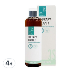 국내 유일 키토산 구취제거 특허 천연 원료 3S 테라피 가글 입속세균, 4개, 500ml