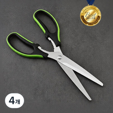 에코니 프리미엄 미친 절삭력 주방가위 양손가위 스텐가위, 4개, 연두