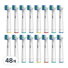 NMX 오랄비 전동 칫솔 호환 칫솔모 교체모 리필모, 화이트, 48개, 호환칫솔모