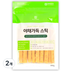 야채가득 스틱 강아지 비건 간식, 2개, 200g, 야채가득스틱 2개, 200g, 야채가득스틱