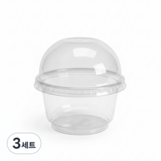 키친코디 컵과일용기 7oz 돔뚜껑 92파이 일회용 투명컵 떡포장 용기, 3세트, 100개