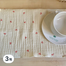 거즈행주 고리 키친크로스 주방핸드타올 국내제작, 3개, 2번 체리레드