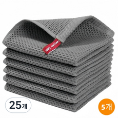 융풍 순면 수건 100% 면 정사각 미니 타올 세안용 주방용 흡수력 좋은 데일리 타월, 진회색, 25개