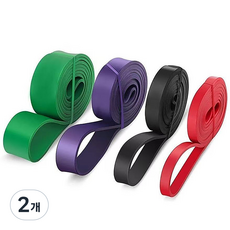 나투비 라텍스 턱걸이 운동 풀업 밴드, 2개, 레드