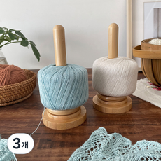 얀홀더 회전판 뜨개실 거치대 실패꽂이 뜨개질 회전 실걸이 실패걸이 얀스피너 뜨개용품, 3개, 원목