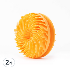 키히코 실리콘 샤워 브러쉬 바디 헤어 올인원 마사지, 오렌지, 2개, 1개입