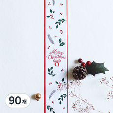 [오브제스타] 크리스마스 레드베리 종이띠지 포장답례품, 90개