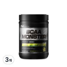 BUP BCAA몬스터 당류 제로 레몬맛 류신 아미노산 헬스 보충제, 3개, 300g