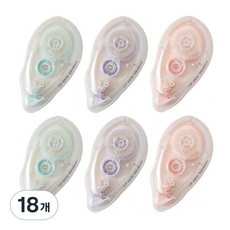 제로앤나인 양면 풀테이프 다꾸 양면테이프, 18개, 혼합색상