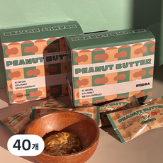 쫀덕하우스 무가당 땅콩버터 무첨가 짜먹는 땅콩버터 100% 진서연 최화정 순, 40개, 30g
