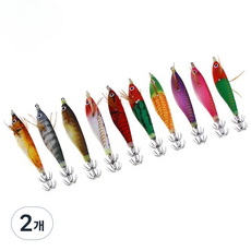 씨더블유 쭈꾸미 수평에기 몸통전체야광 갑오징어 문어 한치 오징어 낚시 10피스 가방증정 9g, 2개, 10개세트