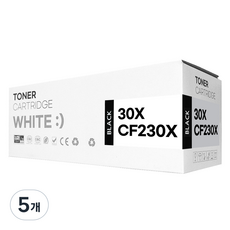 30A(CF230A) 30X(CF230X) 호환 토너, 대용량, 5개, 검정