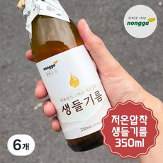 우선 생고집 들깨 통들깨 저온압착 생들기름, 6개, 350ml