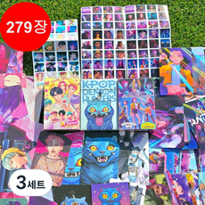 최신 케이팝 데몬헌터스 279장 포카175pcs 스티커104pcs 케데헌 포토카드, 3세트, 혼합색상