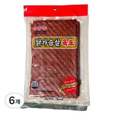 온새미로 국내산 닭가슴살 육포 고단백 저칼로리, 6개, 500g
