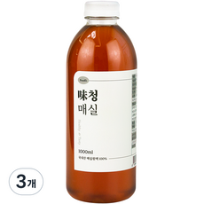 [HACCP인증] 푸딘 미청 매실 하동 매실청 수제 매실액, 1L, 3개