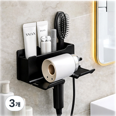 오니스 무타공 드라이기 거치대 욕실 벽걸이 헤어드라이어 수납 정리대, 화이트, 3개