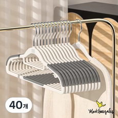 마크곤잘레스 논슬립 회전 어깨뿔방지 옷걸이, 화이트+그레이, 40개