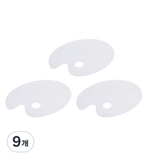 다한진 아크릴팔레트 타원형(중)298mm200mm2mm, 백색, 9개