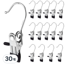 Leomia 논슬립 다용도 외집게 코팅 바지걸이 바지집게, 30개, 블랙